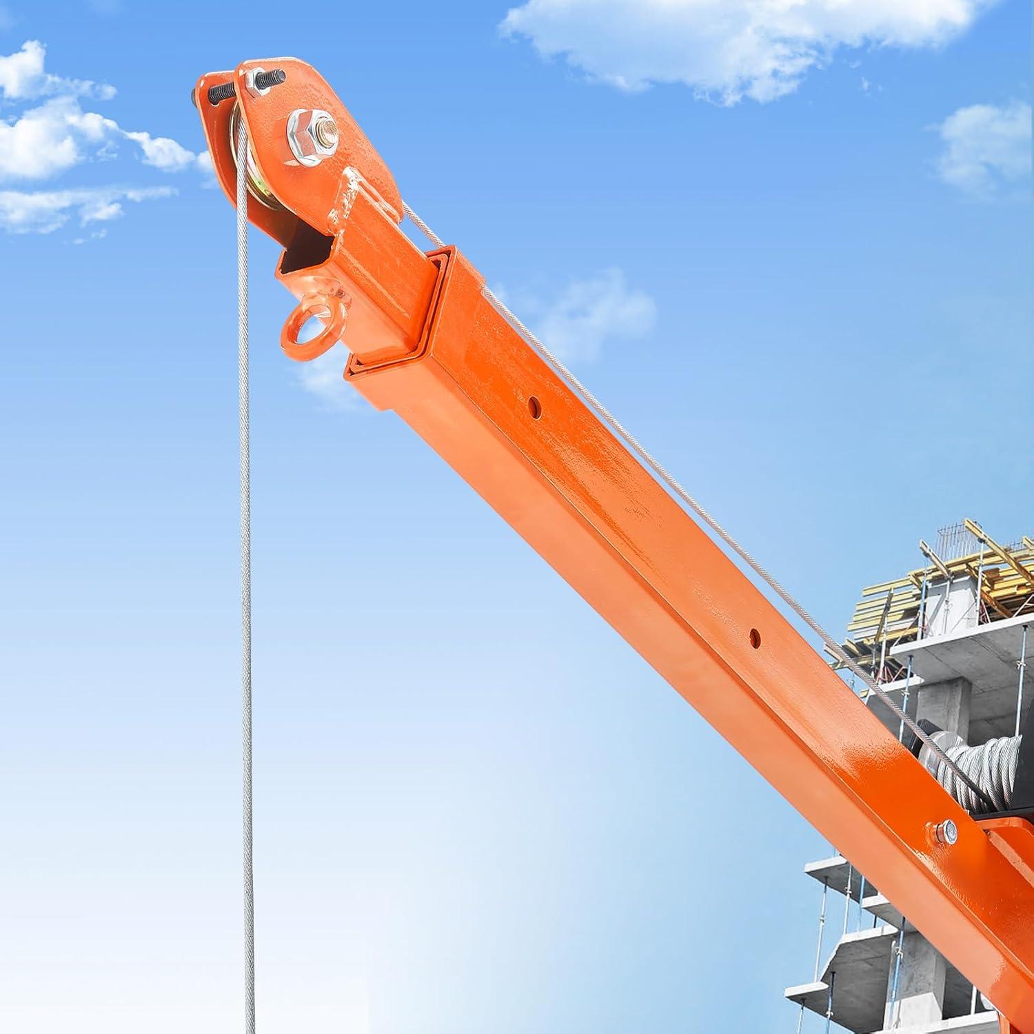 image:imageVEVOR 2200 lbs Electric Pickup Truck Crane with Electric Winch 6000 lbs 12V Folding TruckMounted Bed Crane Steel Pickup Truck Jib Crane Hoist 360 Swivel for Lifting Goods in Construction Factory1100 lbs with Electric Winch 3500 lbs