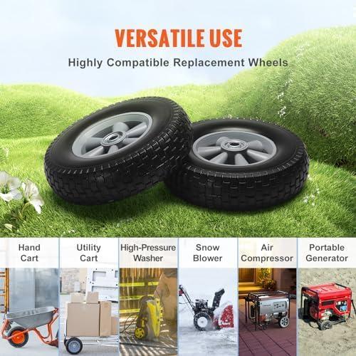 image:imageVEVOR 2Pack 10 x 25 Solid Rubber Tire Wheels 10 inch Tire and Wheel Flat Free with 58 Bearings 21 Offset Hub Replacement Wheelbarrow Tires Perfect for Hand Truck Wheelbarrow Garden CartPolypropylene wheel hub