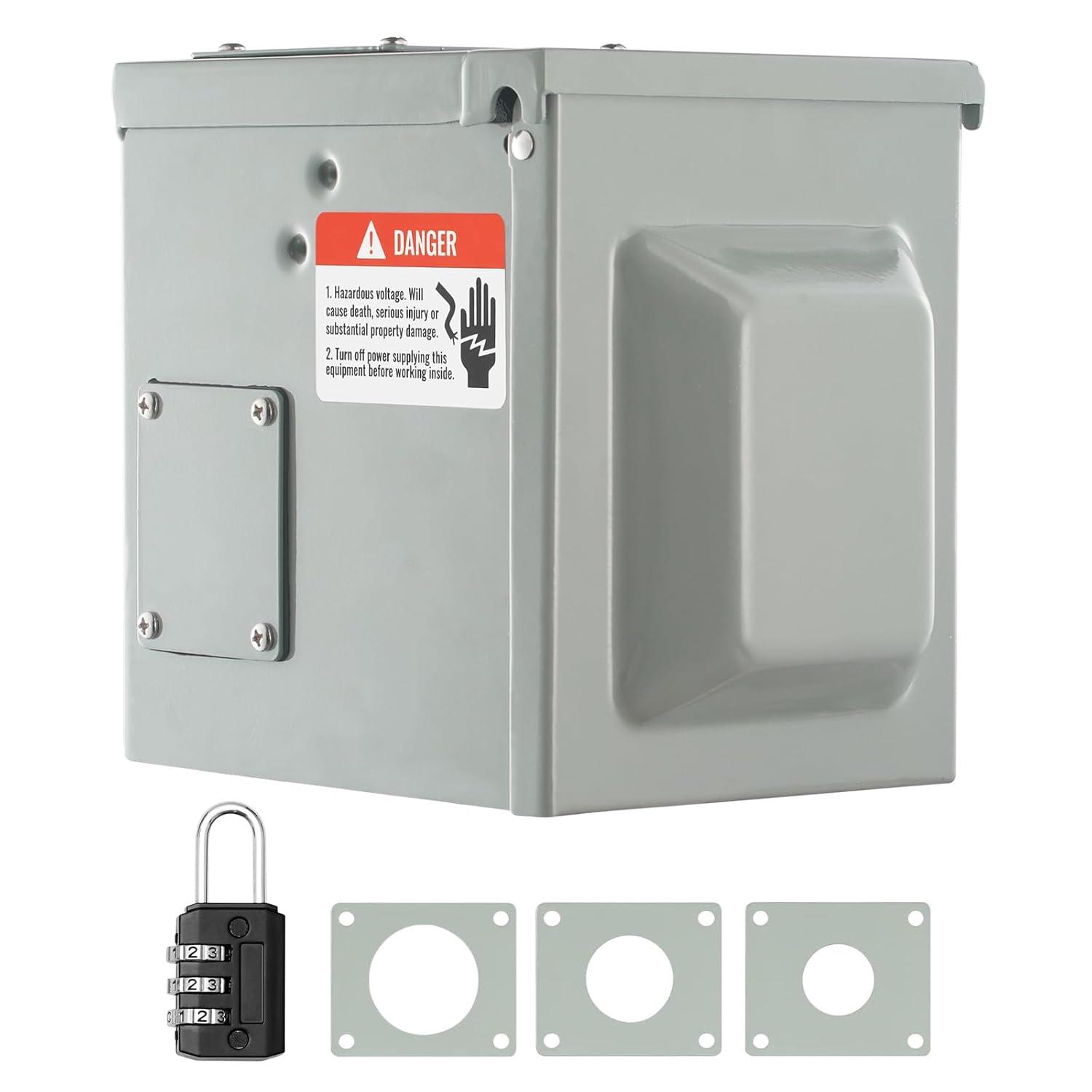 image:imageVEVOR 30 Amp RV Power Outlet Box 125250 Volt Enclosed Lockable Outdoor RV Receptacle Box NEMA TT30R Weatherproof Electrical Panel for RV Camper Trailer Motorhome Electric Car30 Amp