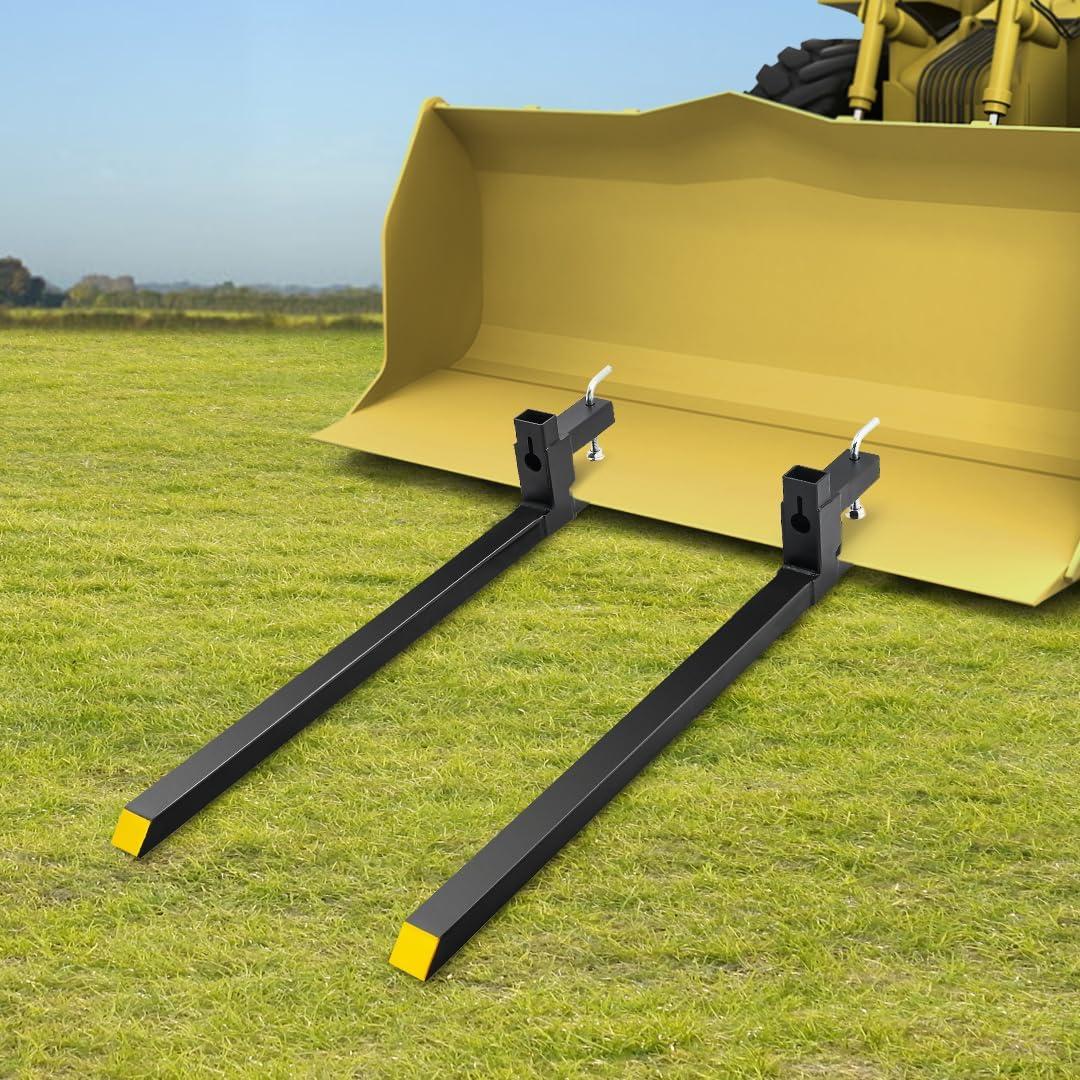 image:imageVEVOR 43 Clamp on Pallet Forks 2000lbs Capacity Tractor Bucket Forks Heavy Duty Quick Attach Pallet Fork for Bucket Tractor Loader Skid Steer60 Without Stabilizer Bar