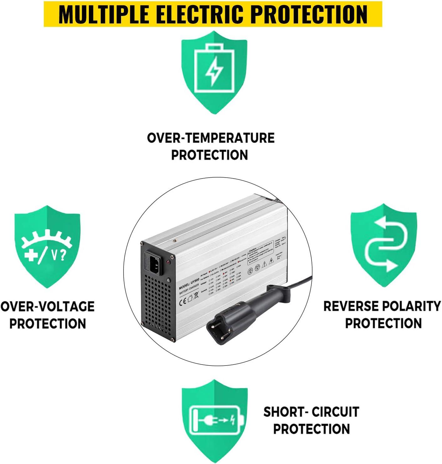 image:imageVEVOR 48 Volt 15 Amp Golf Cart Battery Charger with G29 DriveLED Club Car Battery Charger Aluminum Shell Power Wise for Ez Go Yamaha48V 15A For G29 Plug