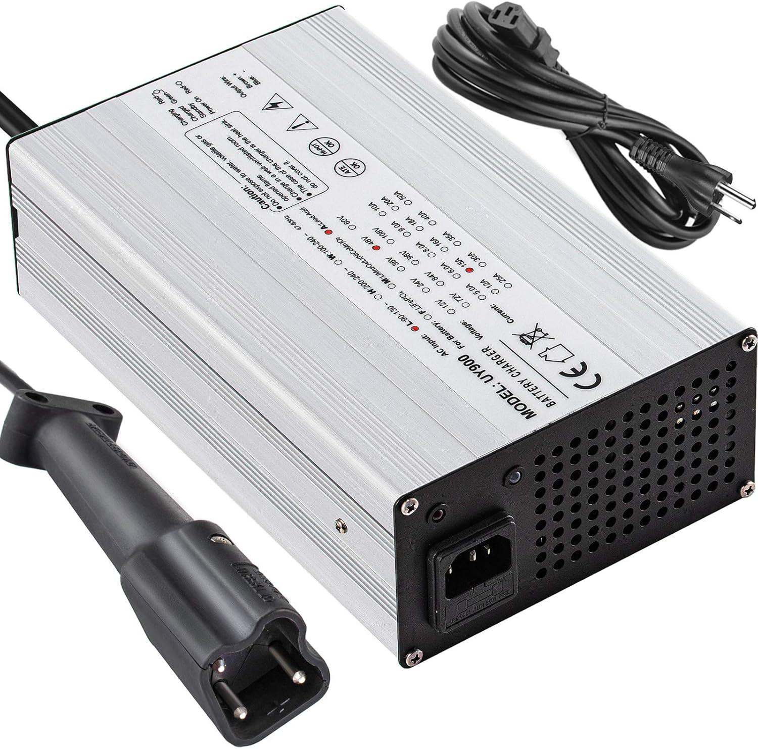 image:imageVEVOR 48 Volt 15 Amp Golf Cart Battery Charger with G29 DriveLED Club Car Battery Charger Aluminum Shell Power Wise for Ez Go Yamaha48V 15A For G29 Plug