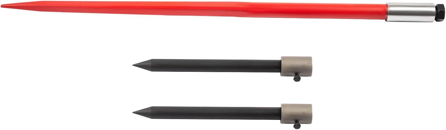 image:imageVEVOR 49 Hay Spear Bale Spears 1600lbs Loading Capacity Skid Steer Loader Tractor Attachment with 2pcs 175 Stabilizer Spears Quick Attach Spike ForksHay Spear