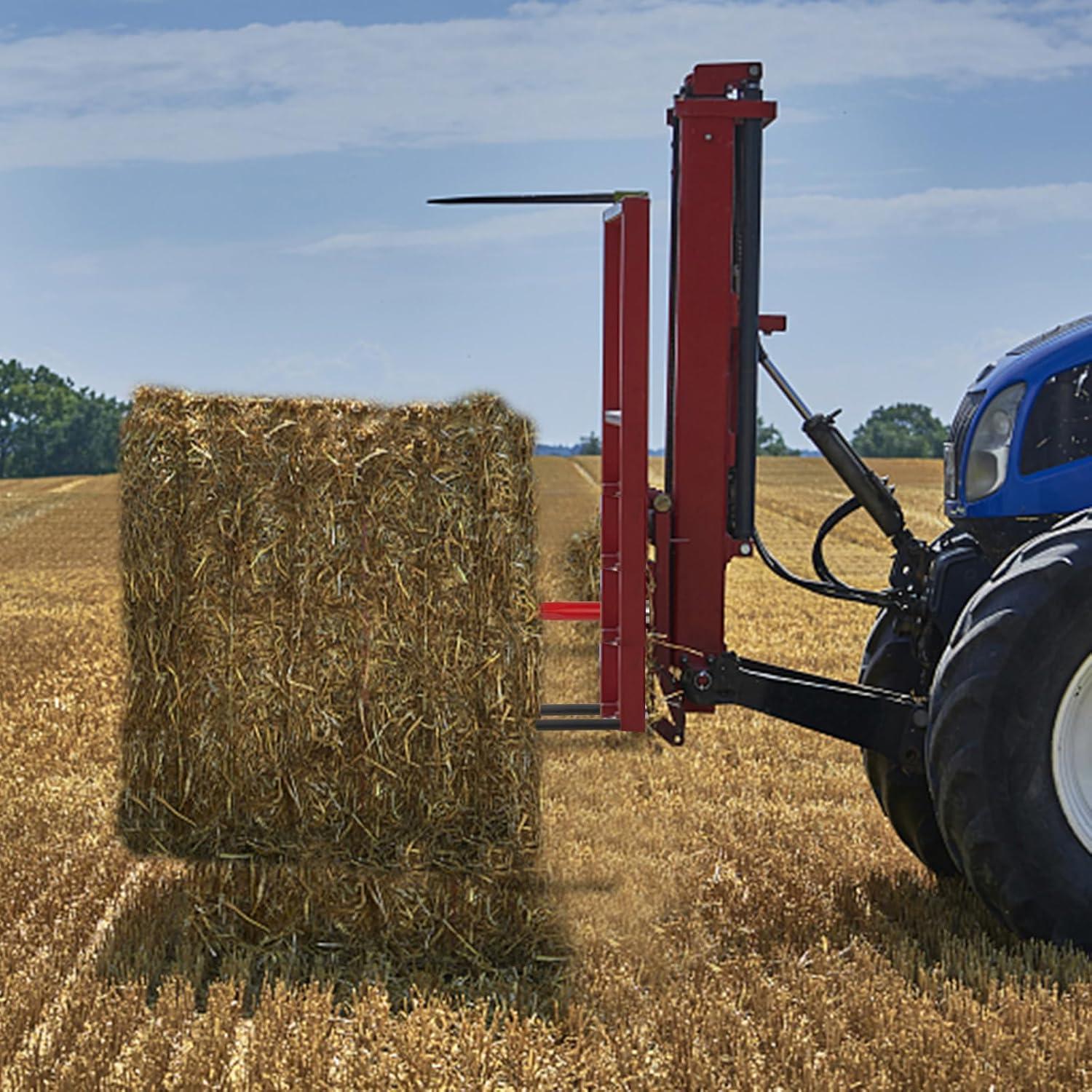 image:imageVEVOR 49 Hay Spear Bale Spears 1600lbs Loading Capacity Skid Steer Loader Tractor Attachment with 2pcs 175 Stabilizer Spears Quick Attach Spike ForksHay Spear