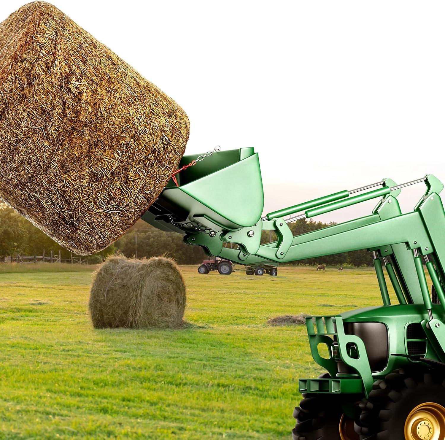 image:imageVEVOR 49 Hay Spear Bale Spears 1600lbs Loading Capacity Skid Steer Loader Tractor Attachment with 2pcs 175 Stabilizer Spears Quick Attach Spike ForksHorizontal type