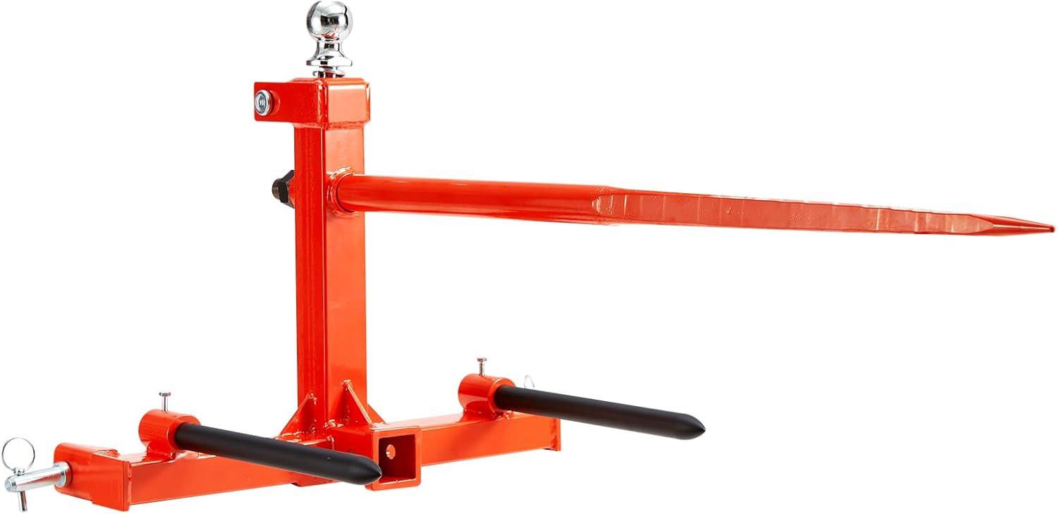 image:imageVEVOR 49 Hay Spear Bale Spears 1600lbs Loading Capacity Skid Steer Loader Tractor Attachment with 2pcs 175 Stabilizer Spears Quick Attach Spike ForksThreepoint type