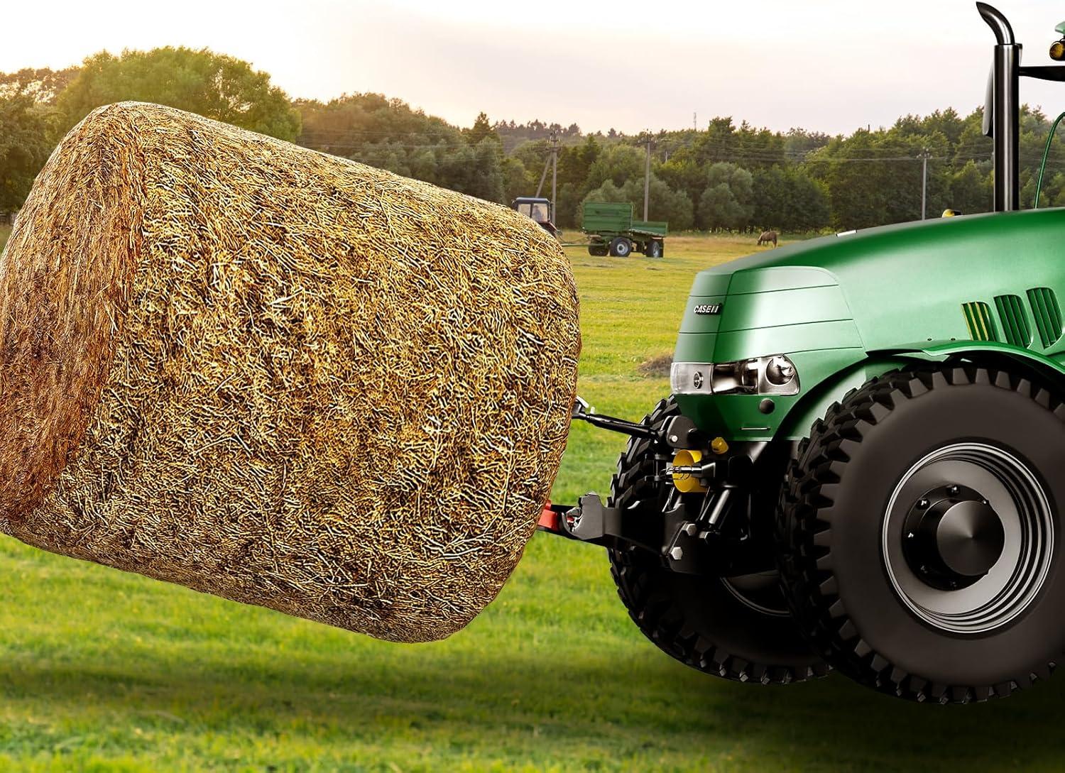 image:imageVEVOR 49 Hay Spear Bale Spears 1600lbs Loading Capacity Skid Steer Loader Tractor Attachment with 2pcs 175 Stabilizer Spears Quick Attach Spike ForksThreepoint type