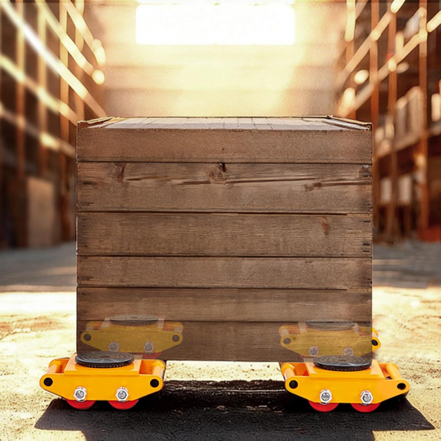 image:imageVEVOR 4PCS Machinery Skates Dollies 17637 lb Heavy Duty Equipment Moving Skates with 4 PU Wheels 360 Rotation NonSlip Cap LowProfile Industrial Mover Rollers for Factory Warehouse Workshop1 Pack New