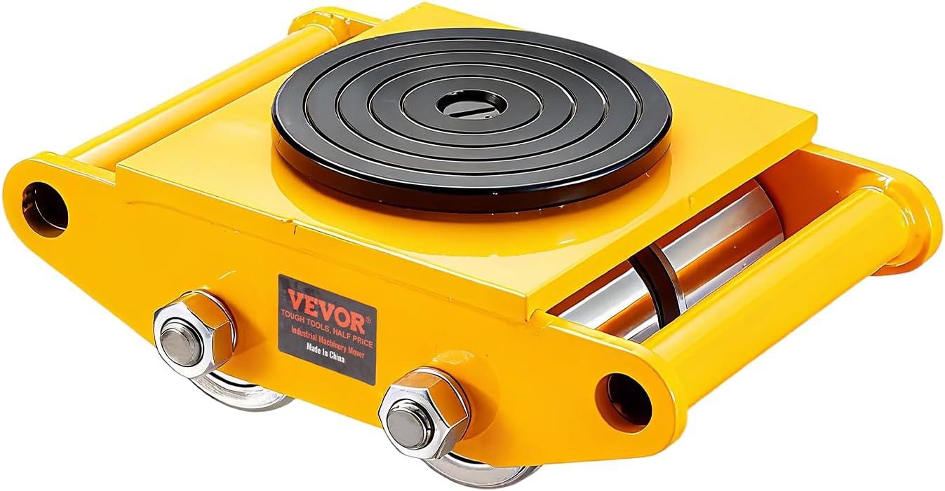 image:imageVEVOR 4PCS Machinery Skates Dollies 17637 lb Heavy Duty Equipment Moving Skates with 4 PU Wheels 360 Rotation NonSlip Cap LowProfile Industrial Mover Rollers for Factory Warehouse Workshop4 PcsSteel Wheels