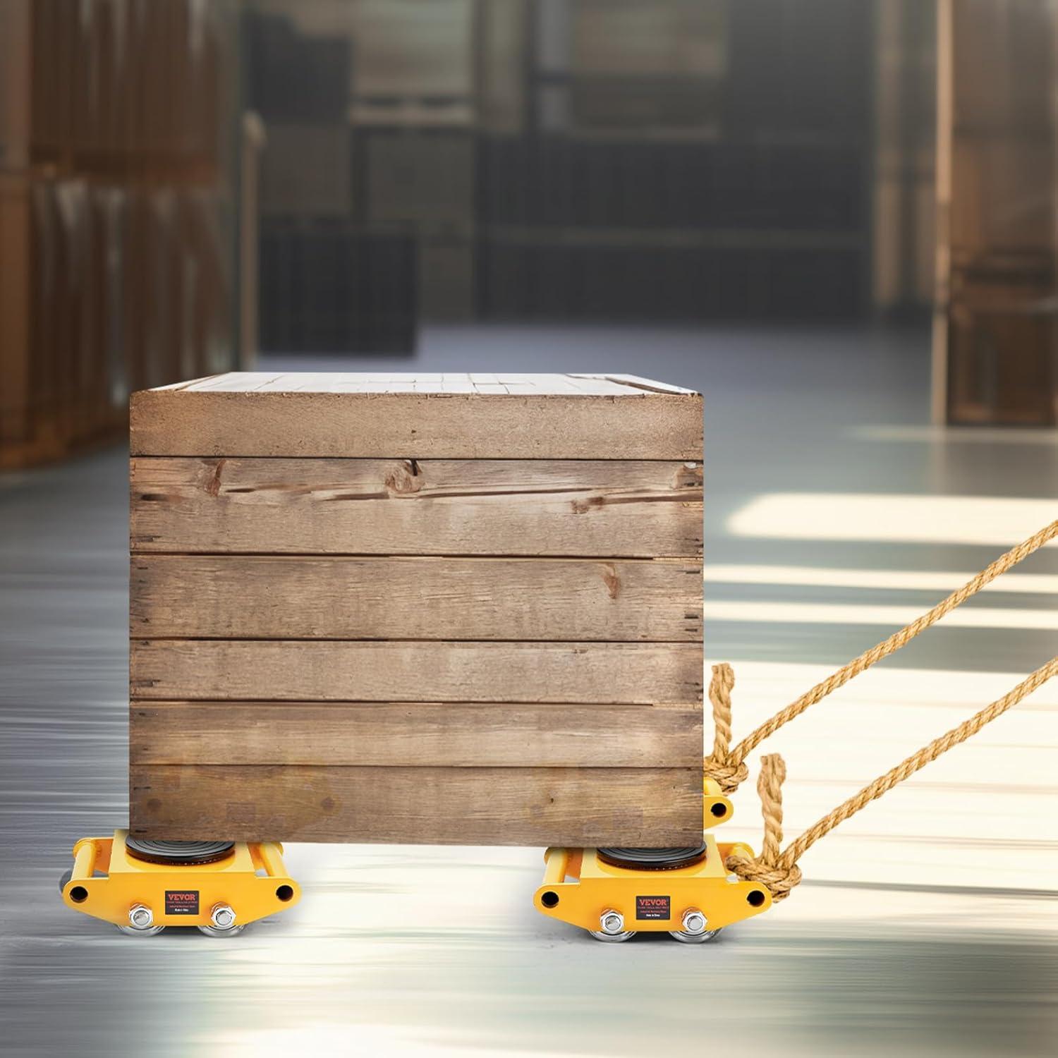 image:imageVEVOR 4PCS Machinery Skates Dollies 17637 lb Heavy Duty Equipment Moving Skates with 4 PU Wheels 360 Rotation NonSlip Cap LowProfile Industrial Mover Rollers for Factory Warehouse Workshop4 PcsSteel Wheels