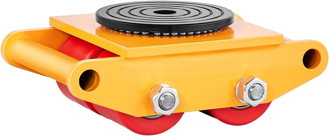 image:imageVEVOR 4PCS Machinery Skates Dollies 17637 lb Heavy Duty Equipment Moving Skates with 4 PU Wheels 360 Rotation NonSlip Cap LowProfile Industrial Mover Rollers for Factory Warehouse Workshop4Piece PU Wheels