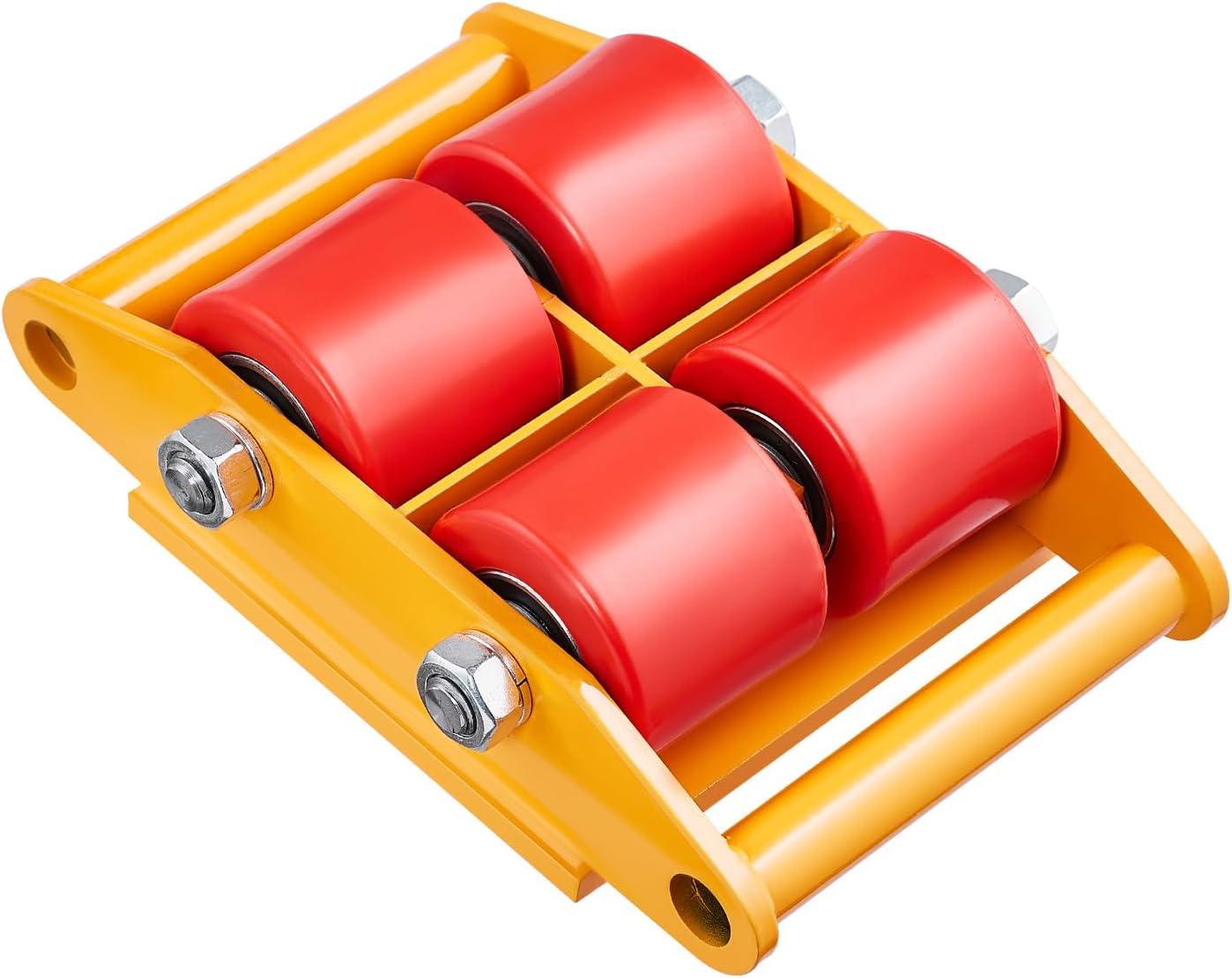 image:imageVEVOR 4PCS Machinery Skates Dollies 17637 lb Heavy Duty Equipment Moving Skates with 4 PU Wheels 360 Rotation NonSlip Cap LowProfile Industrial Mover Rollers for Factory Warehouse Workshop1Pack