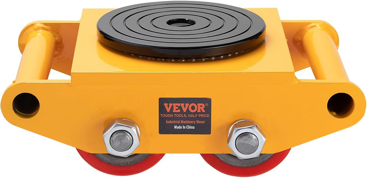 image:imageVEVOR 4PCS Machinery Skates Dollies 17637 lb Heavy Duty Equipment Moving Skates with 4 PU Wheels 360 Rotation NonSlip Cap LowProfile Industrial Mover Rollers for Factory Warehouse Workshop4Piece PU Wheels