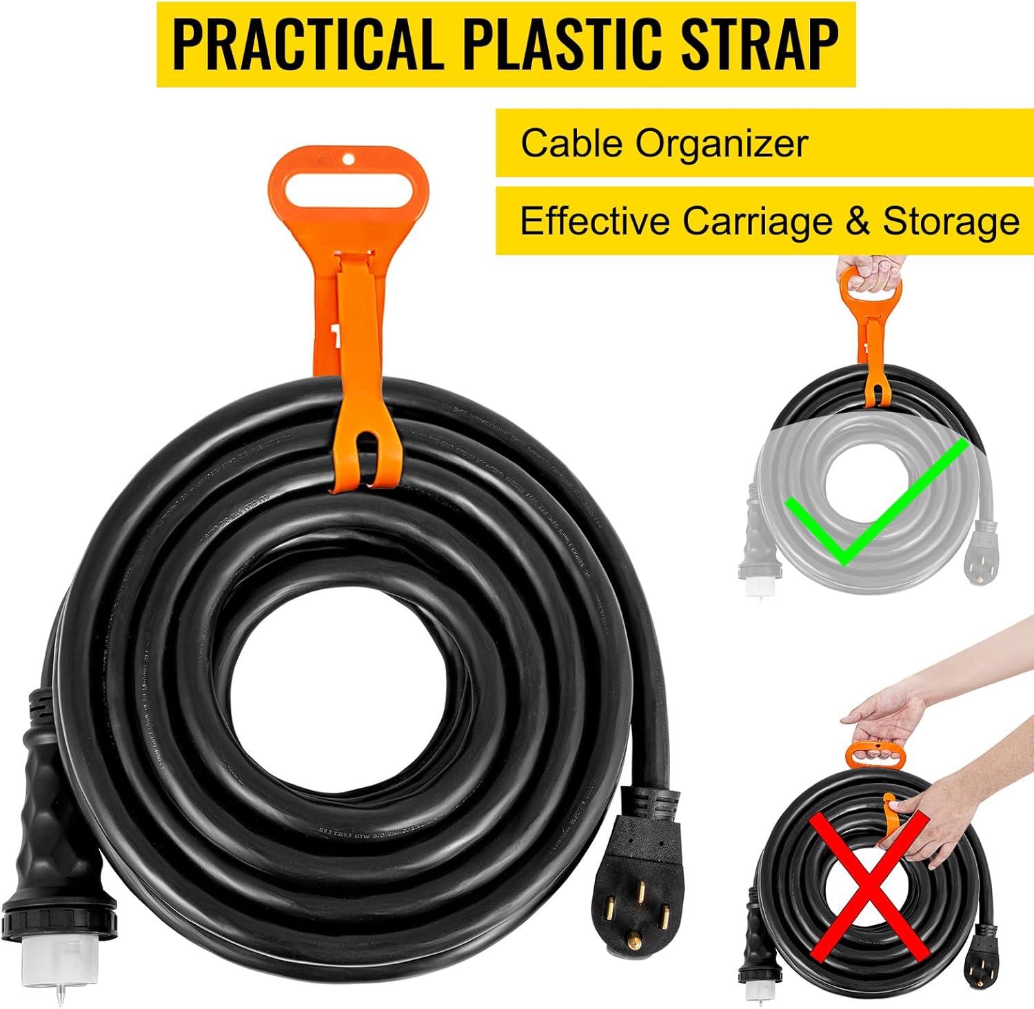 image:imageVEVOR 50FT 50 Amp Generator Extension Cord STW 45446 45505 125V 250V Generator Power Cord N1450P amp SS250R amp CS6364 Twist Lock Connectors30 FT