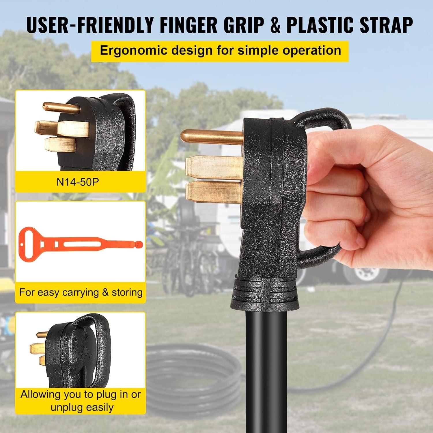 image:imageVEVOR 50FT 50 Amp Generator Extension Cord STW 45446 45505 125V 250V Generator Power Cord N1450P amp SS250R amp CS6364 Twist Lock Connectors30 FT