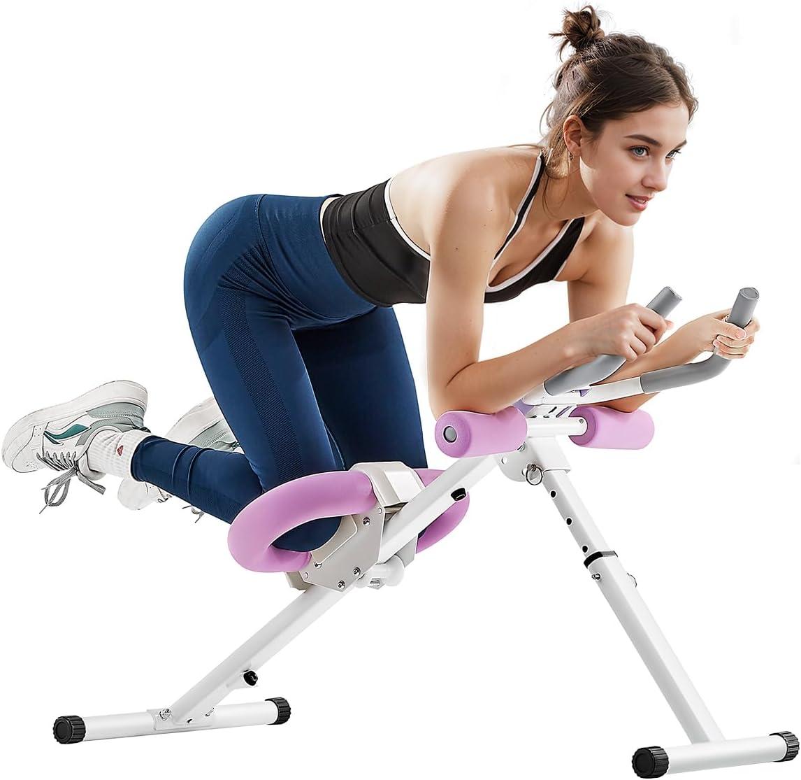 image:imageVEVOR AB Workout Machine Ab Workout Equipment at Home Gym Core amp Abdominal Trainers for Women 440 lbs Weight Capacity Strength Training Ab Cruncher Foldable Adjustable Fitness ExerciserHeight Adjustable