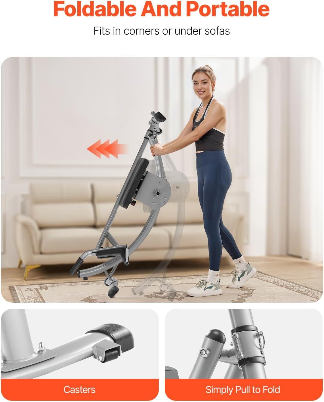 image:imageVEVOR AB Workout Machine Ab Workout Equipment at Home Gym Core amp Abdominal Trainers for Women 440 lbs Weight Capacity Strength Training Ab Cruncher Foldable Adjustable Fitness ExerciserWeight Adjustable