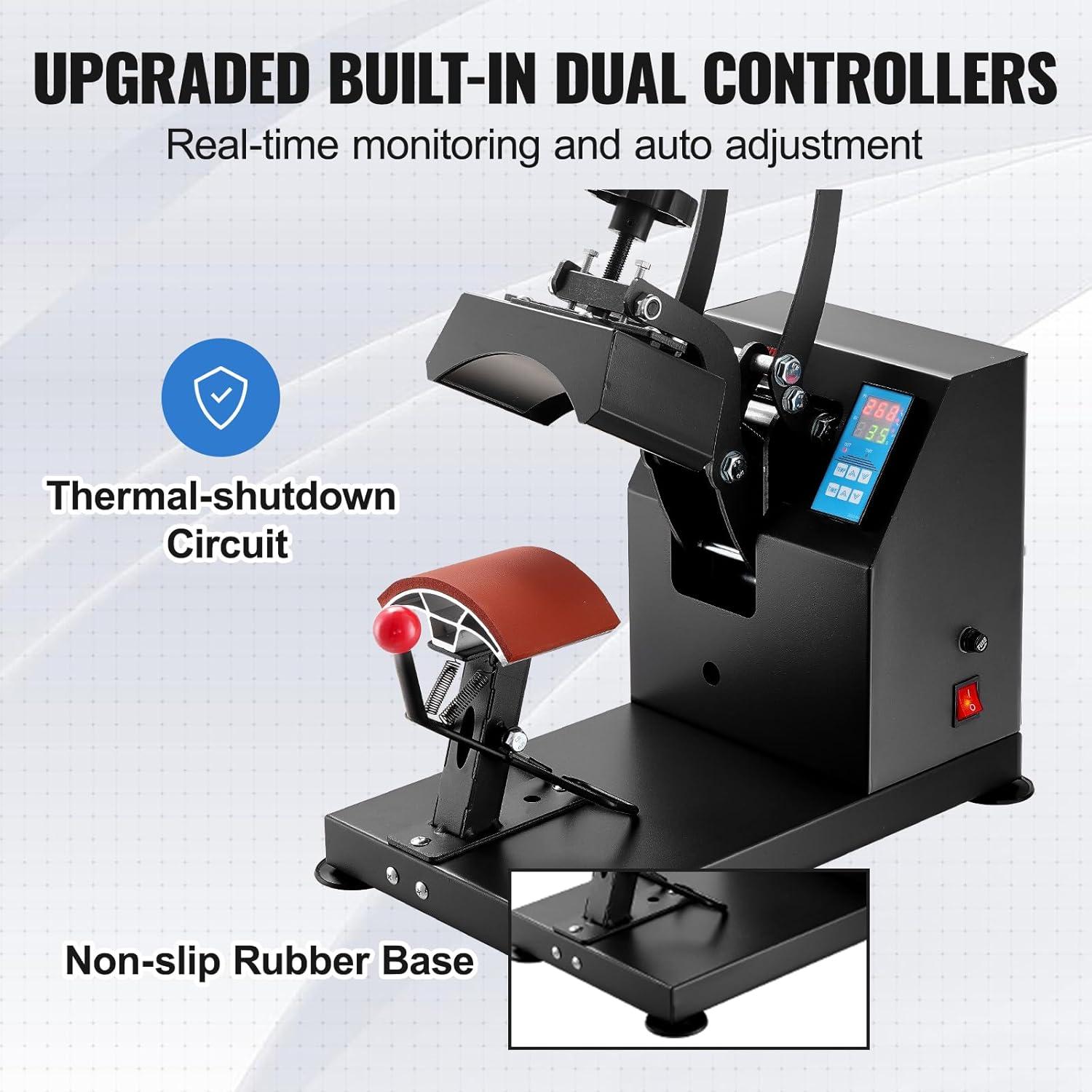 image:imageVEVOR Auto Heat Press Machine 15 x 15 inch TShirt Press Machine with Auto Release and Adjustable Pressure Digital Display Rapid Heating for Sublimation Vinyl Heat Transfer Projects GreenHeat Press HatBlack