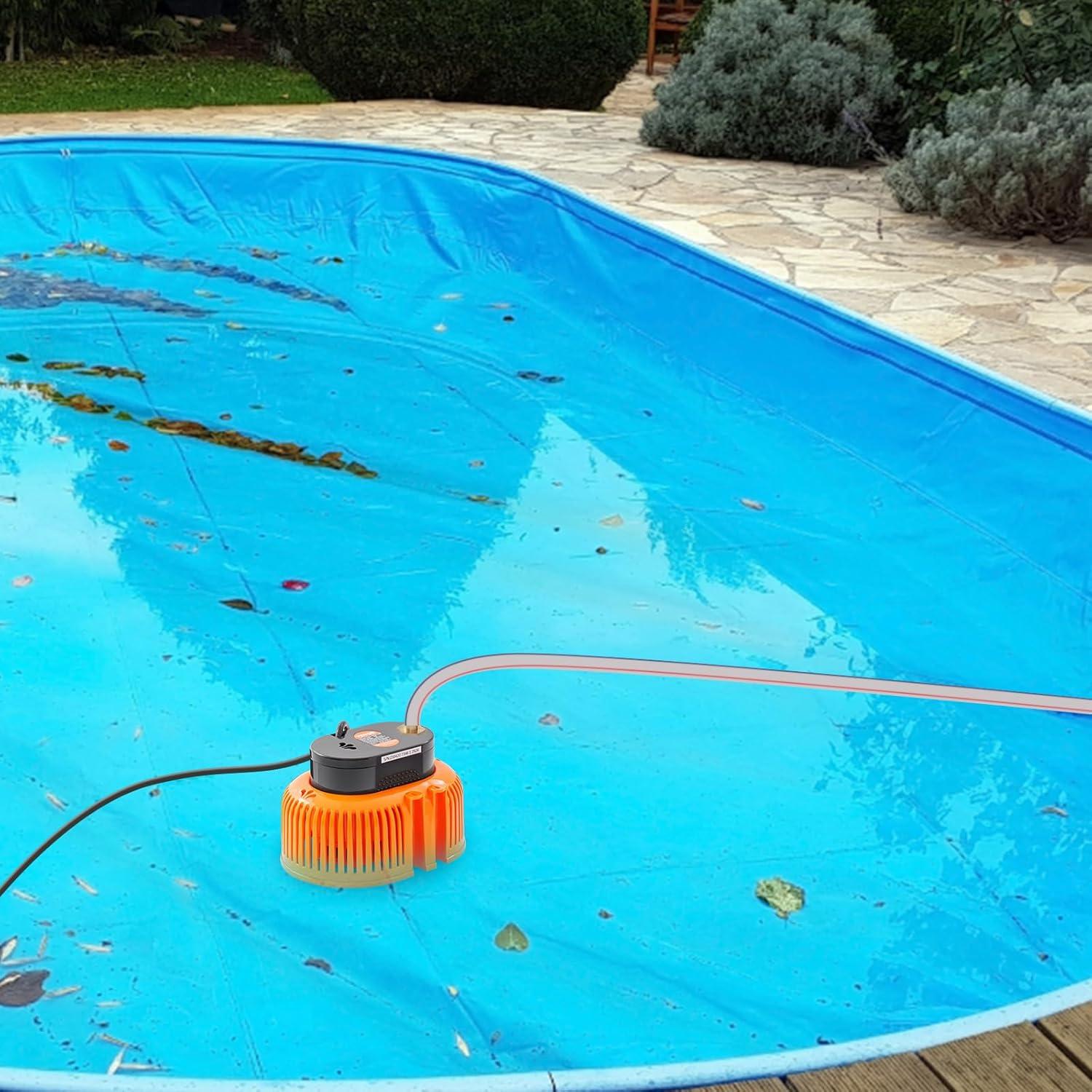 image:imageVEVOR Automatic Pool Cover Pump 110 HP 75W 540 GPH 120V Submersible Swimming Pool Cover Pump Water Removal Pump with 3 Hose Adapters 16 ft Drainage Hose amp 25 ft Power Cord for Pool Draining110 HP 540 GPH