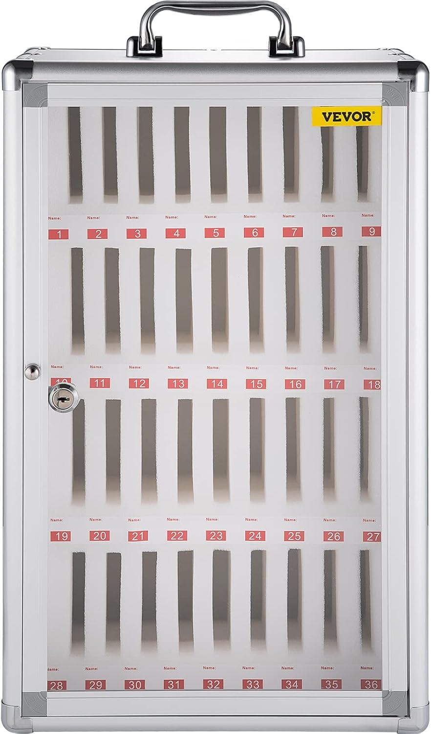 image:imageVEVOR Cell Phone Storage Locker 20 Slots Acrylic Material with Door Locks and Keys WallMounted Cabinet Pocket Office Classroom Gym Box Clear36 Slots
