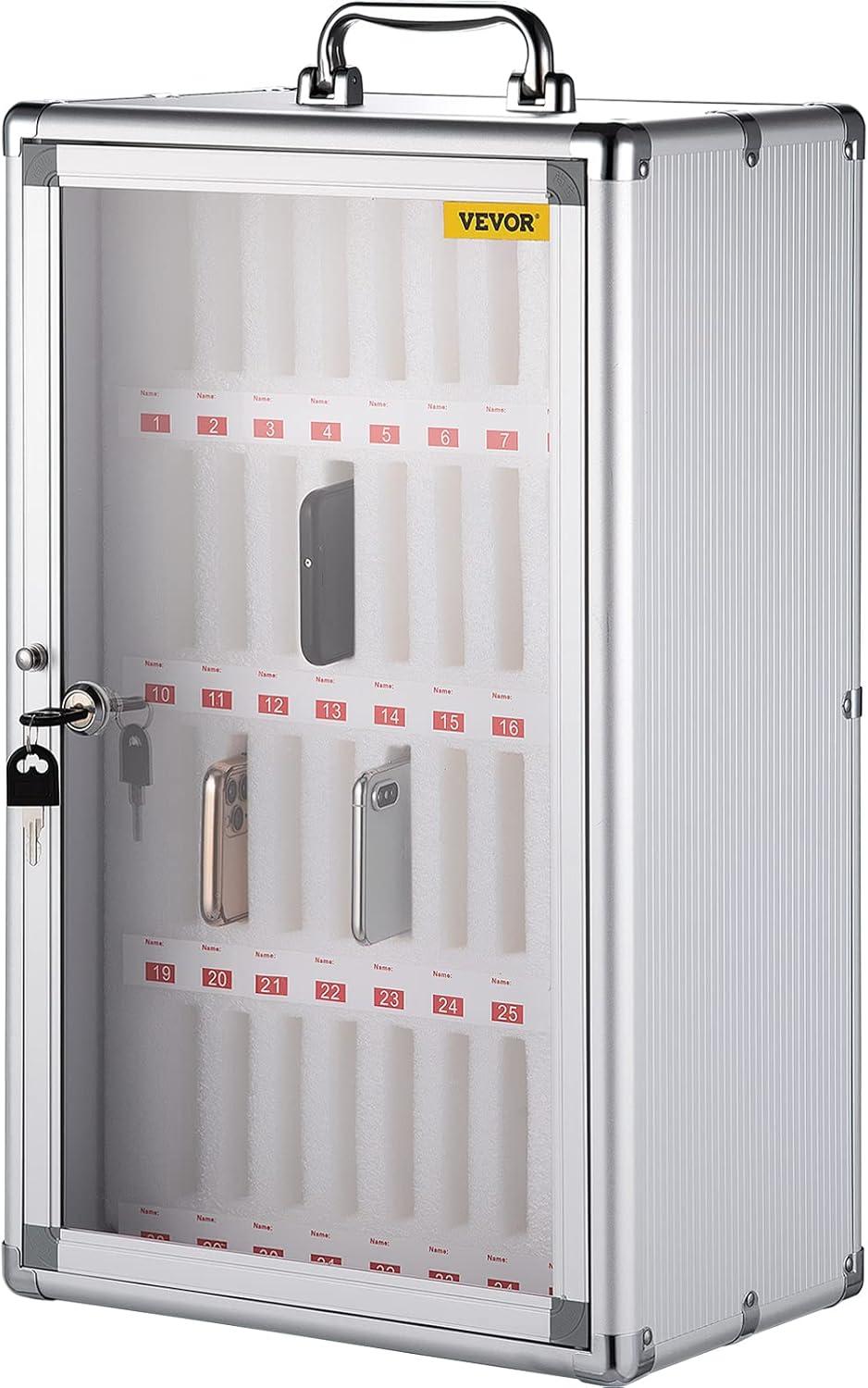 image:imageVEVOR Cell Phone Storage Locker 20 Slots Acrylic Material with Door Locks and Keys WallMounted Cabinet Pocket Office Classroom Gym Box Clear36 Slots