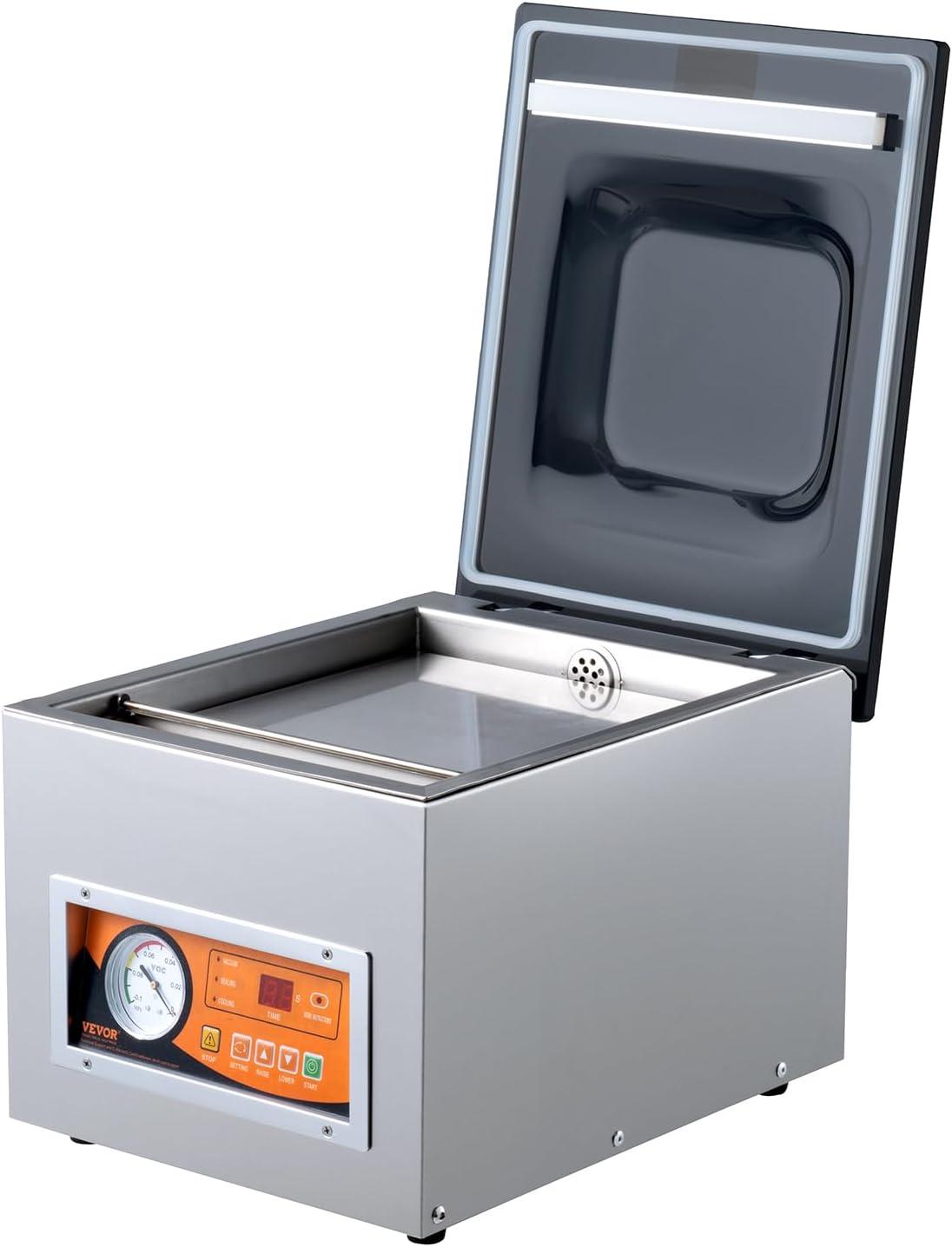 image:imageVEVOR Chamber Vacuum Sealer 260W Sealing Power Vacuum Packing Machine for Wet Foods Meats Marinades and More Compact Size with 102 in Sealing Length Applied in Home Kitchensilver