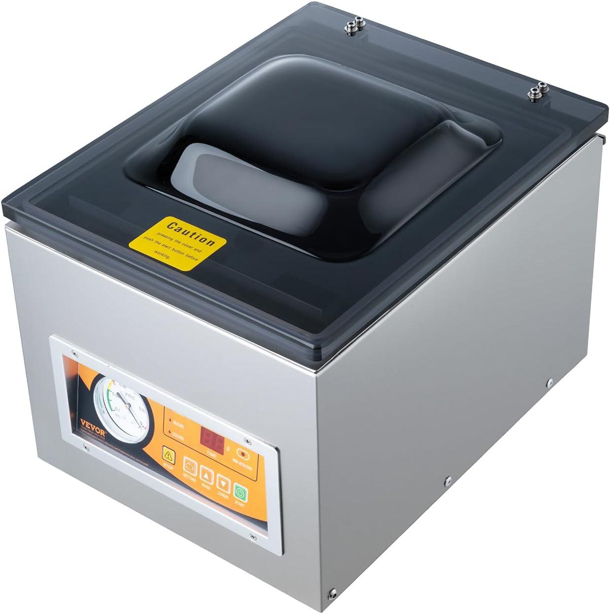 image:imageVEVOR Chamber Vacuum Sealer 260W Sealing Power Vacuum Packing Machine for Wet Foods Meats Marinades and More Compact Size with 102 in Sealing Length Applied in Home Kitchensilver