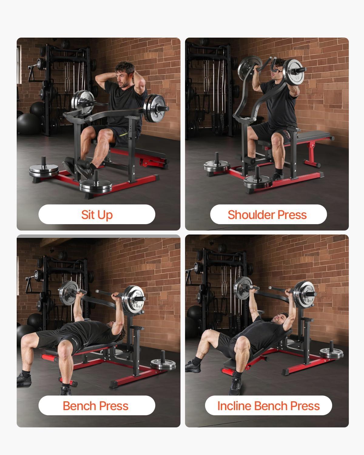 image:imageVEVOR Chest Press Machine Bench Press Set Adjustable Flat Incline Bench with Independent Converging Arms Upper Chest Equipment Fitness Home Gym Equipment ChestBench PressUp Down