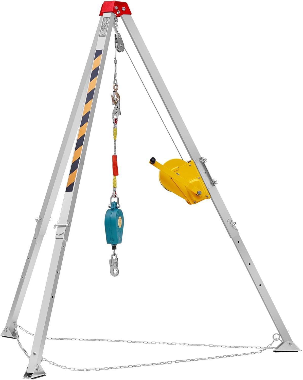 image:imageVEVOR Confined Space Tripod Kit 1800 lbs Winch Confined Space Tripod 7 Legs and 98 Cable Confined Space Rescue Tripod 328 Fall Protection Harness Storage Bag for Traditional Confined Spaces2600lbs Blower Gas detector