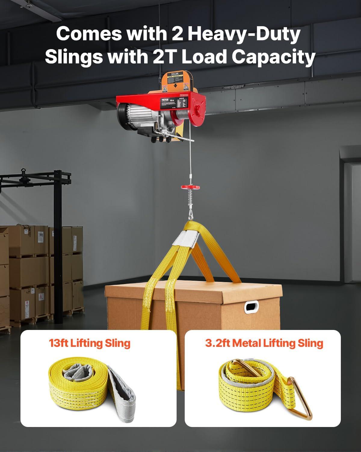 image:imageVEVOR Electric Hoist with Remote Control 440 lbs Material Handling Tool 110V Electric Hoist with 14ft Remote Control for Factories Warehouses Construction Site Attic1320LBS Wireless