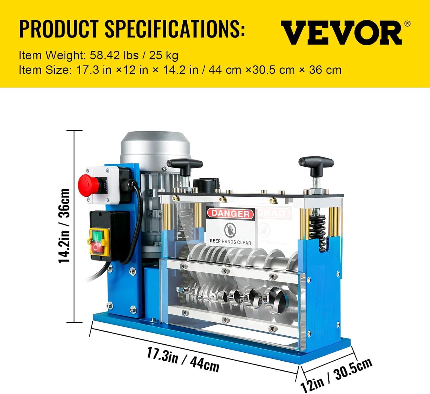 image:imageVEVOR Electric Wire Stripping Machine 370W 006 15 Automatic Motorized Cable Stripper w 75 FeetMinute Speed 11 Channels 10 Blades Strip Machinery Scrap Handling Tool for Recycling Copper