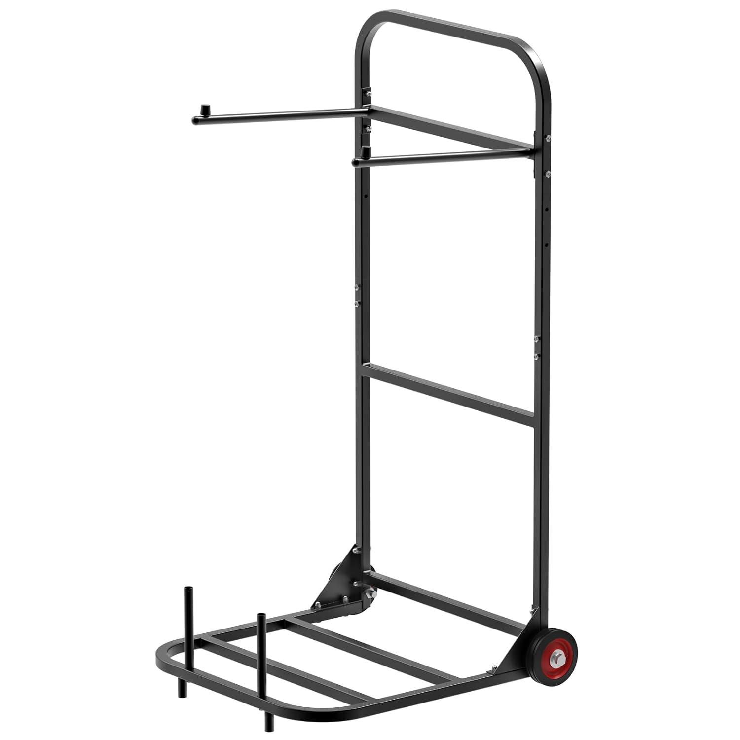 image:imageVEVOR Folding Chair Rack 300 LBS Capacity LShape Horizontal Placement Chair Cart for 25 Chairs HeavyDuty Metal Chair Storage Dolly with Rubber Wheels and Holders Large Chair Holder Matte BlackHanging type