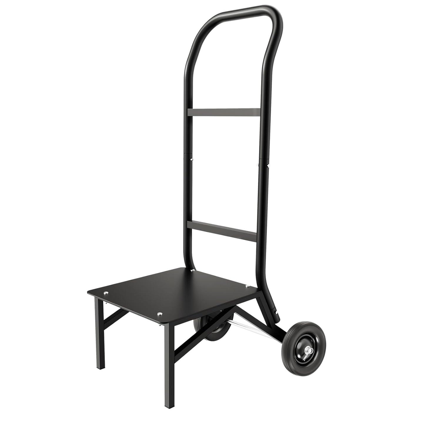 image:imageVEVOR Folding Chair Rack 300 LBS Capacity LShape Horizontal Placement Chair Cart for 25 Chairs HeavyDuty Metal Chair Storage Dolly with Rubber Wheels and Holders Large Chair Holder Matte BlackStacking type