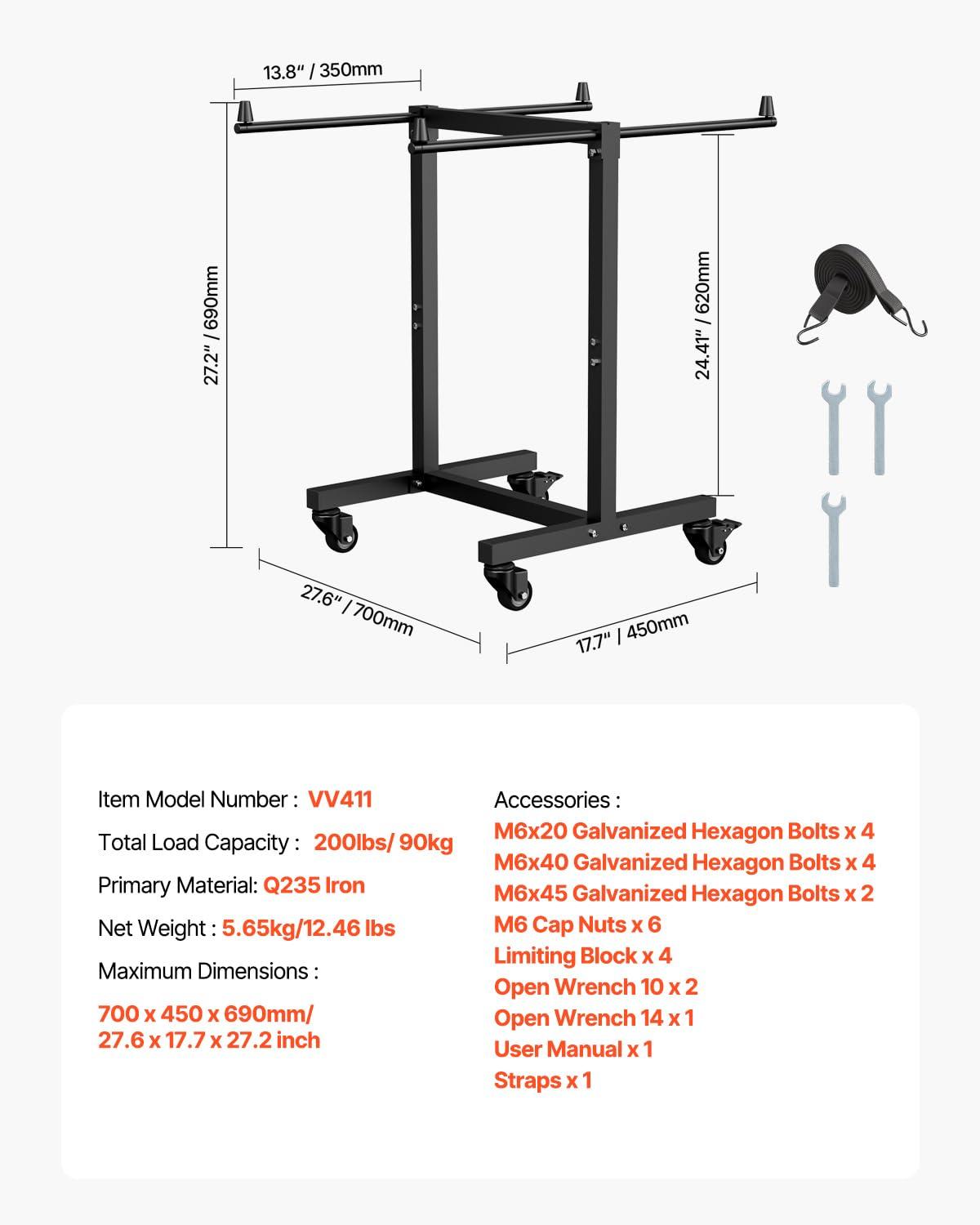 image:imageVEVOR Folding Chair Rack 300 LBS Capacity LShape Horizontal Placement Chair Cart for 25 Chairs HeavyDuty Metal Chair Storage Dolly with Rubber Wheels and Holders Large Chair Holder Matte BlackTShape type