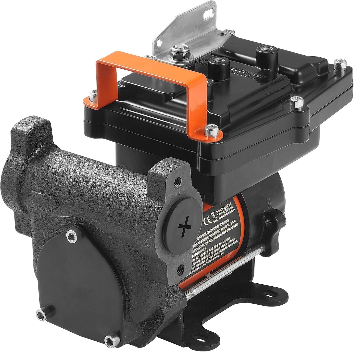 image:imageVEVOR Fuel Transfer Pump 12V DC 15 GPM 14 HP Portable Electric Diesel Transfer Pump with Auto ShutOff Fuel Nozzle Long Inlet amp Outlet Hose for Gasoline Diesel Kerosene Methanol Blends