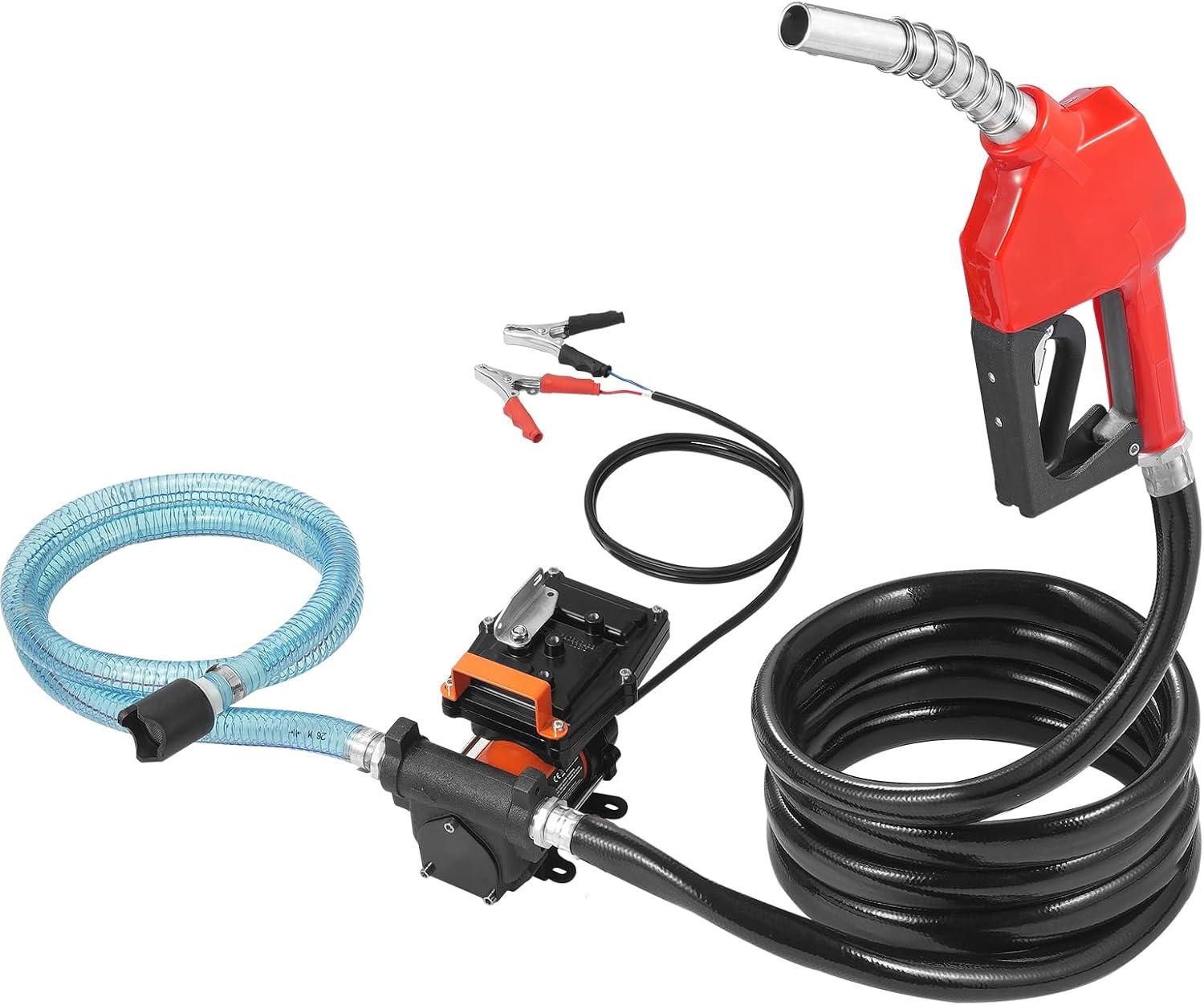 image:imageVEVOR Fuel Transfer Pump 12V DC 15 GPM 14 HP Portable Electric Diesel Transfer Pump with Auto ShutOff Fuel Nozzle Long Inlet amp Outlet Hose for Gasoline Diesel Kerosene Methanol Blends