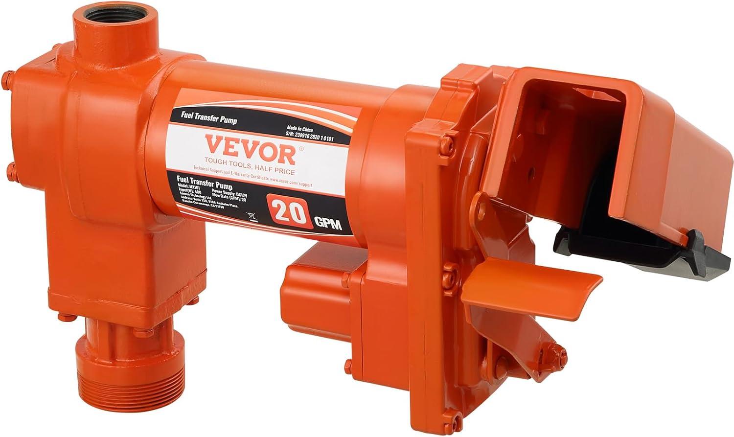image:imageVEVOR Fuel Transfer Pump 12V DC 16 GPM 14 HP Gasoline Extractor Pump with Automatic Nozzle Discharge Hose amp Suction Pipe for Gasoline Diesel Kerosene Ethanol amp Methanol Blends and Biodiesel12V 20GPM with Accessories