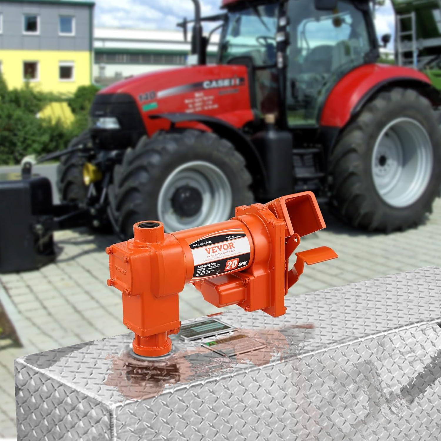 image:imageVEVOR Fuel Transfer Pump 12V DC 16 GPM 14 HP Gasoline Extractor Pump with Automatic Nozzle Discharge Hose amp Suction Pipe for Gasoline Diesel Kerosene Ethanol amp Methanol Blends and Biodiesel12V 20GPM without Accessories