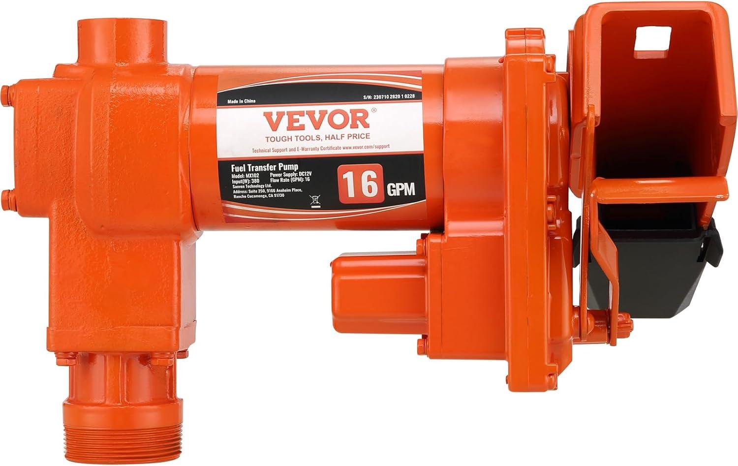image:imageVEVOR Fuel Transfer Pump 12V DC 16 GPM 14 HP Gasoline Extractor Pump with Automatic Nozzle Discharge Hose amp Suction Pipe for Gasoline Diesel Kerosene Ethanol amp Methanol Blends and Biodiesel12V 16GPM with Accessories