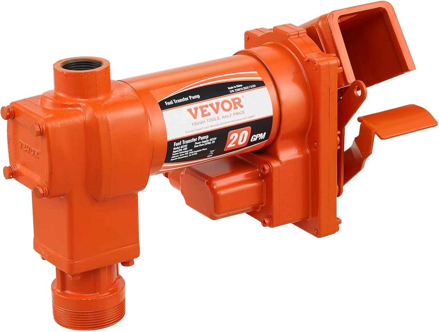 image:imageVEVOR Fuel Transfer Pump 12V DC 16 GPM 14 HP Gasoline Extractor Pump with Automatic Nozzle Discharge Hose amp Suction Pipe for Gasoline Diesel Kerosene Ethanol amp Methanol Blends and Biodiesel12V 20GPM with Accessories