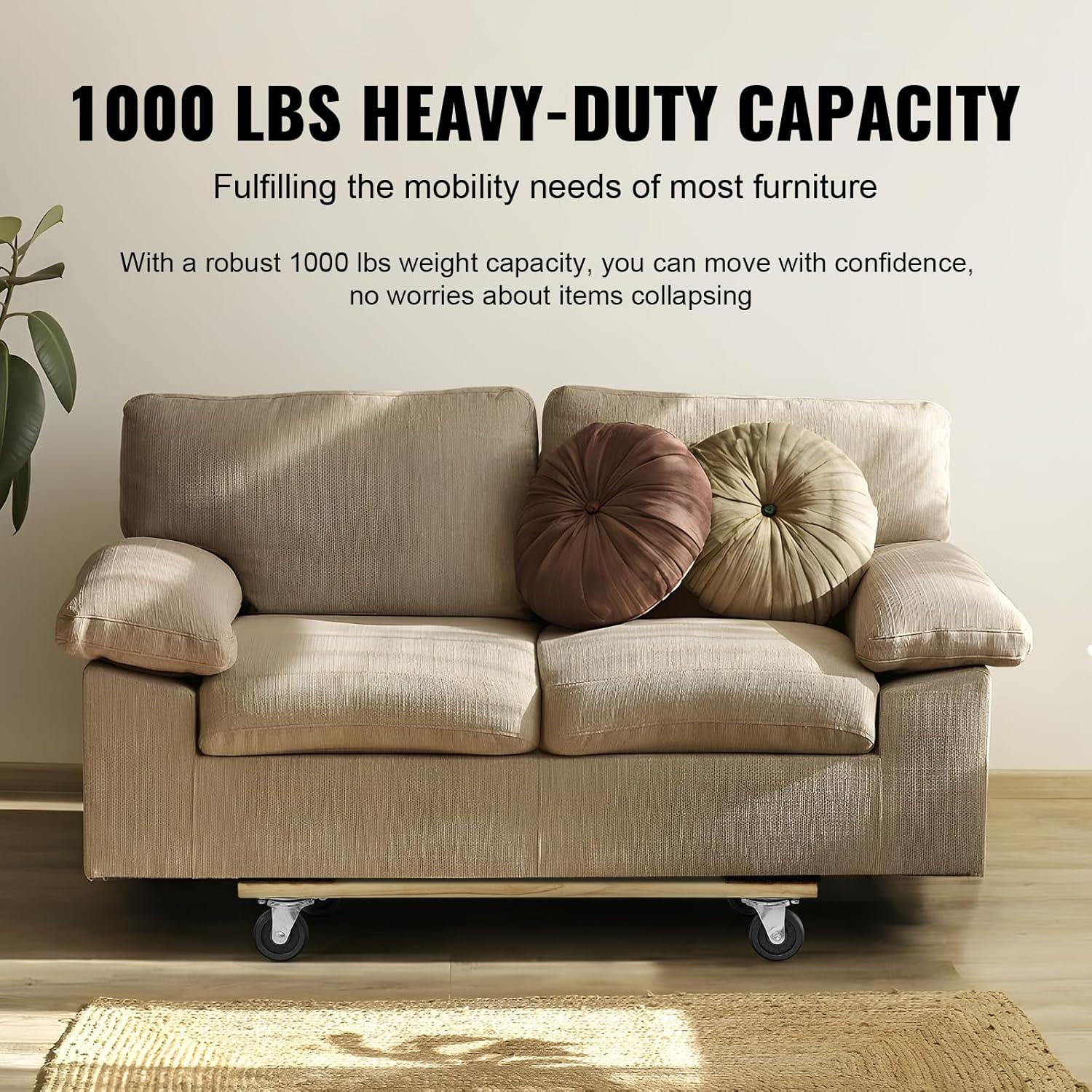 image:imageVEVOR Furniture Dolly 4 Pack 6Inch Steel TriDolly with 360 PP Swivel Wheels and NonSlip Cap 3 Wheels Furniture Lift Mover Tool Set for Moving Heavy Furniture Refrigerator Sofa30in x 18in1 Pack
