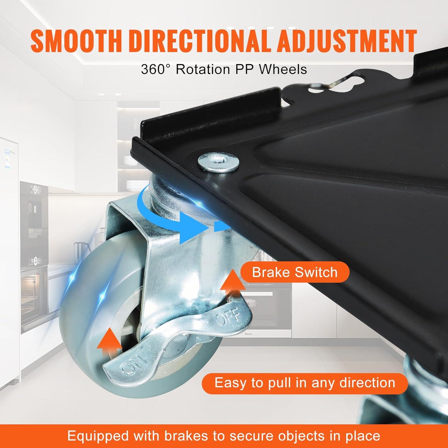 image:imageVEVOR Furniture Dolly Heavy Duty Furniture Movers with 5 x 360 Rotation Wheels Carbon Steel Panel Furniture Lift Slider Tool Set for Appliances Sofa Fridge Washing Machine4 Pack 64x69