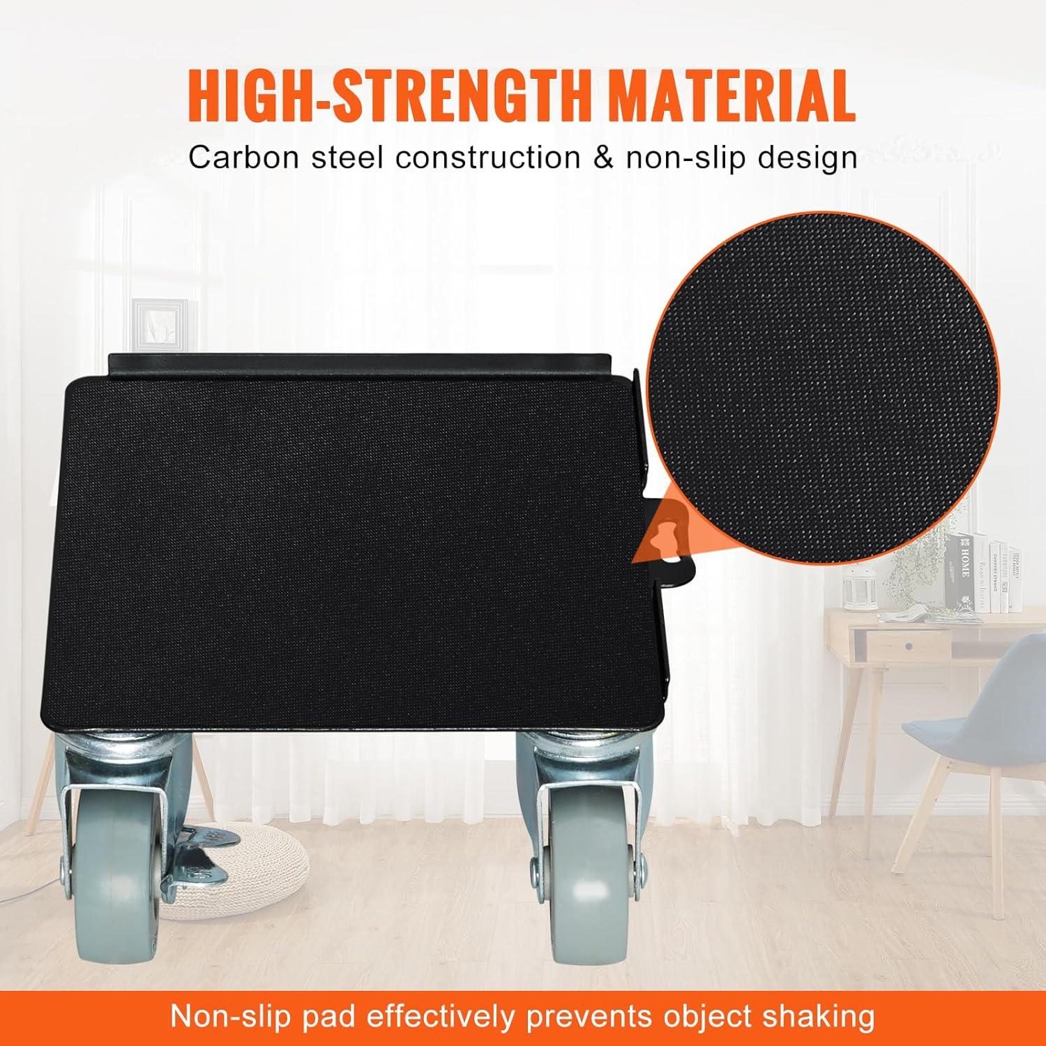 image:imageVEVOR Furniture Dolly Heavy Duty Furniture Movers with 5 x 360 Rotation Wheels Carbon Steel Panel Furniture Lift Slider Tool Set for Appliances Sofa Fridge Washing Machine4 Pack 64x69