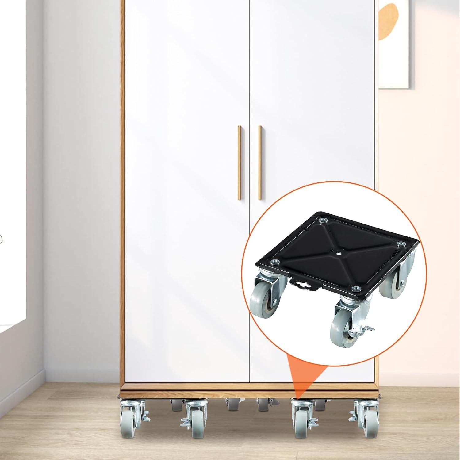 image:imageVEVOR Furniture Dolly Heavy Duty Furniture Movers with 5 x 360 Rotation Wheels Carbon Steel Panel Furniture Lift Slider Tool Set for Appliances Sofa Fridge Washing Machine4 Pack 64x69