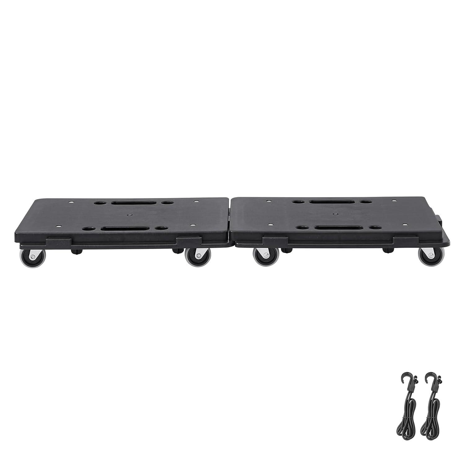 image:imageVEVOR Furniture Moving Dolly 16 x 11in 500 lbs Capacity Furniture Movers Dollies 4 Wheels Portable Moving Rollers Heavy Duty Interlocking Small Flat Dolly Cart for Heavy Furniture 2 Pack Black