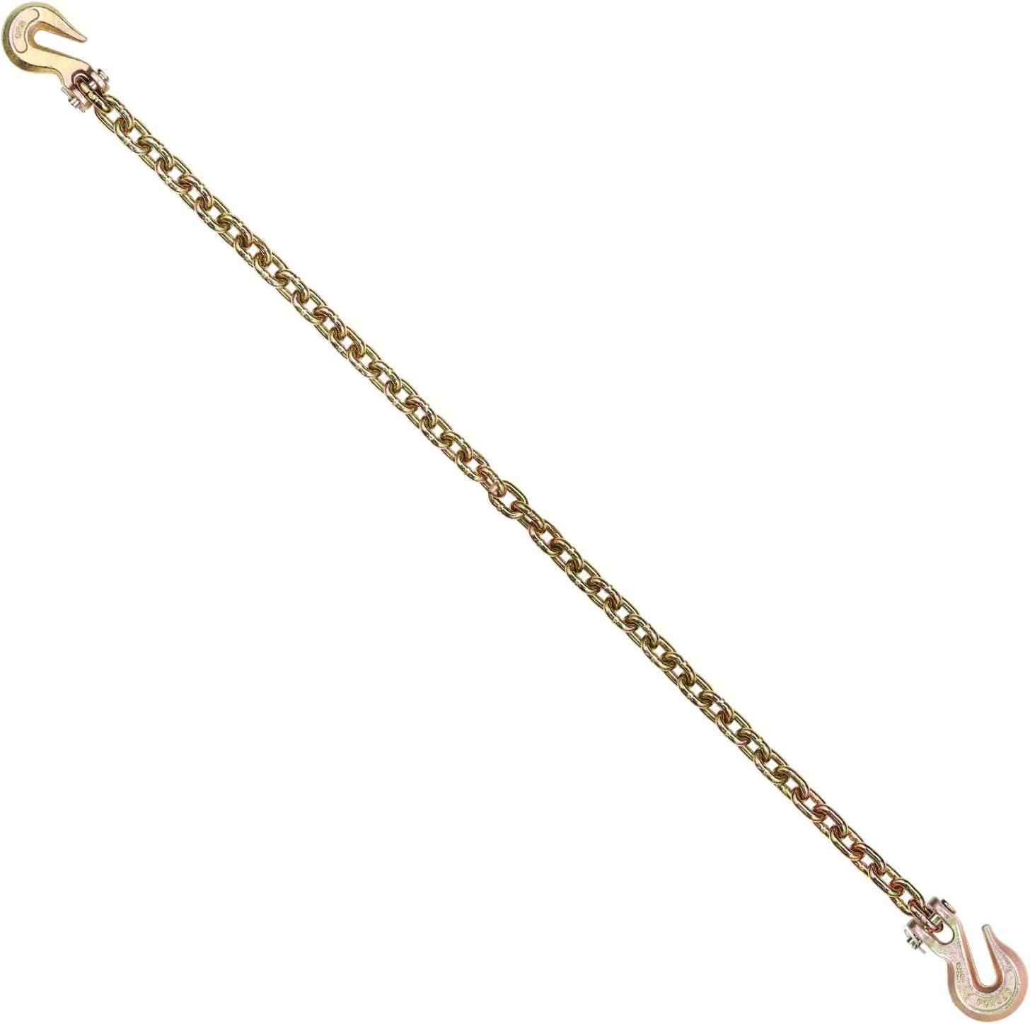 image:imageVEVOR G80 Transport Binder Chain 516 x 142 Tow Chain with Clevis Grab Hooks 4900 lbs Safe Working Load Heavy Duty Trailer Logging Chain for Transporting Towing Truck Tie Down Binding Equipment2 Pack