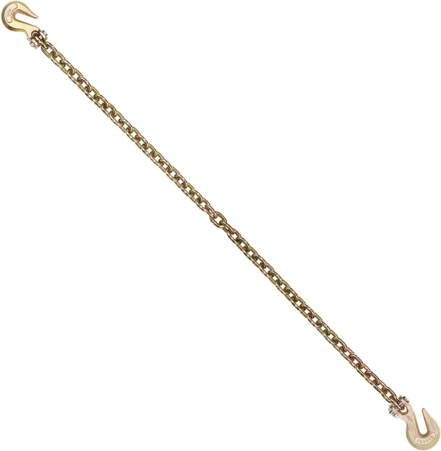 image:imageVEVOR G80 Transport Binder Chain 516 x 142 Tow Chain with Clevis Grab Hooks 4900 lbs Safe Working Load Heavy Duty Trailer Logging Chain for Transporting Towing Truck Tie Down Binding Equipment1 Pack
