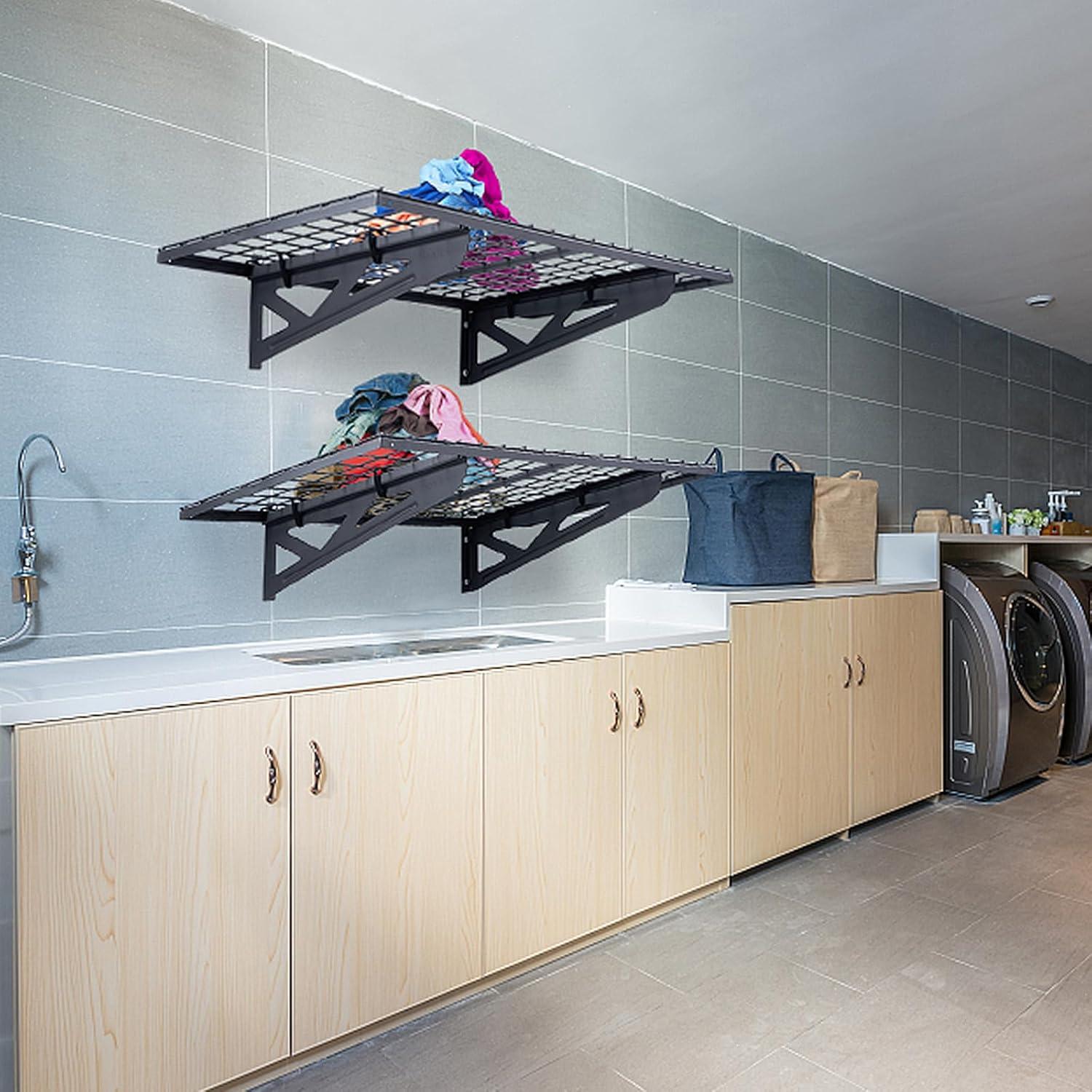 image:imageVEVOR Garage Shelving Wall Mounted 2 x 6 ft Heavy Duty Garage Wall Shelves 1600 lbs Load Capacity Garage Storage Rack Floating Shelves 2 Pack Suitable for Shop Shed Garage Storage502LBS