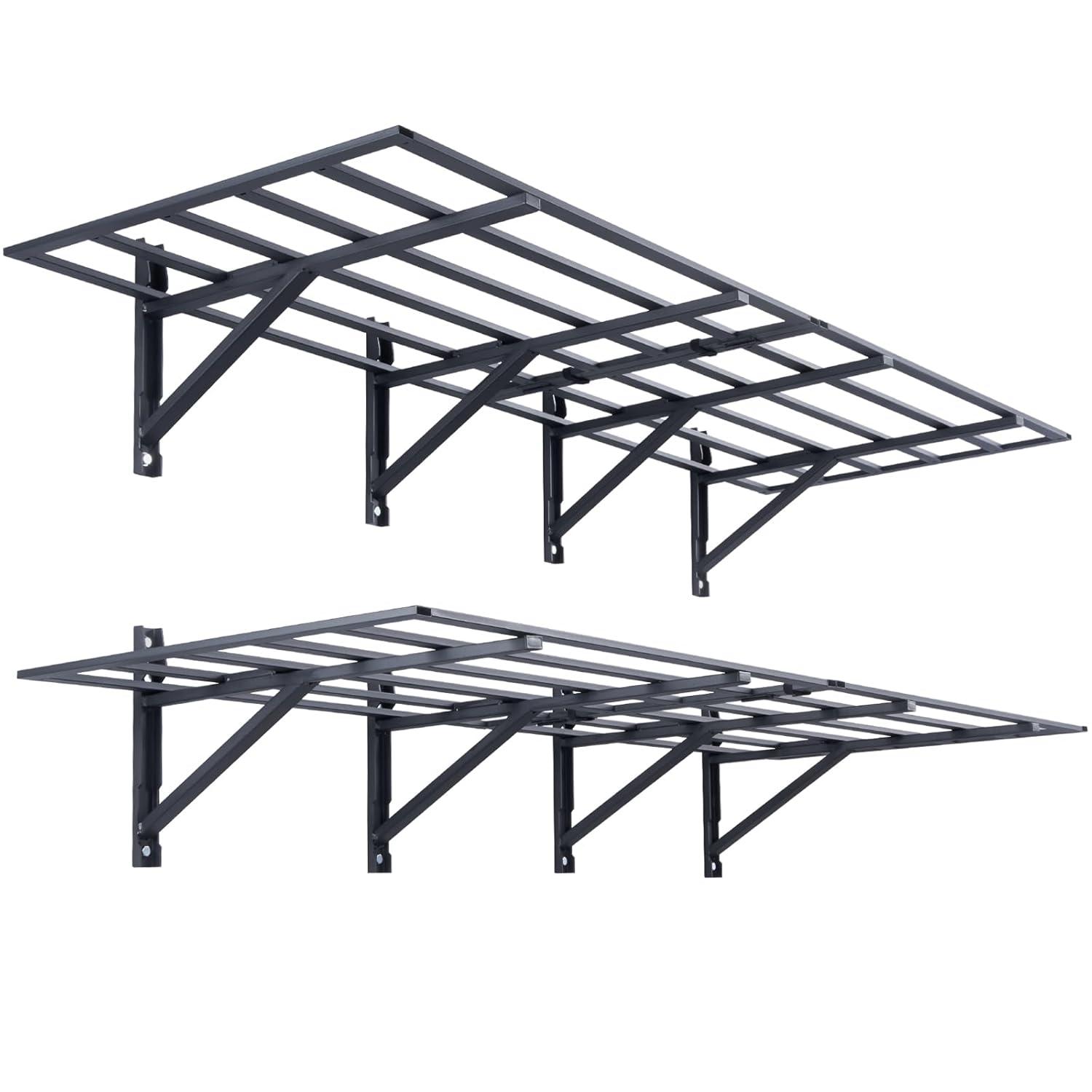 image:imageVEVOR Garage Shelving Wall Mounted 2 x 6 ft Heavy Duty Garage Wall Shelves 1600 lbs Load Capacity Garage Storage Rack Floating Shelves 2 Pack Suitable for Shop Shed Garage Storage1600LBS