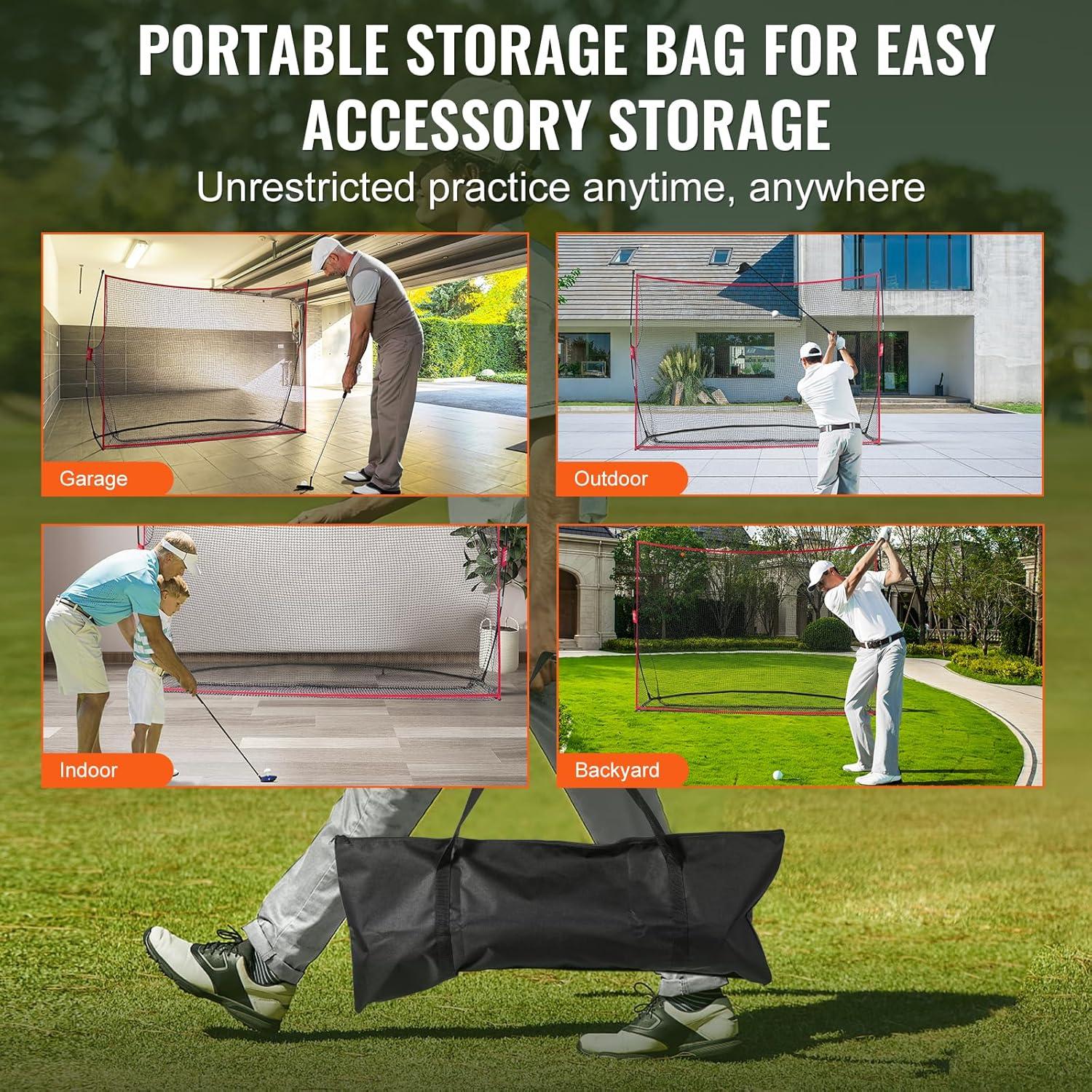 image:imageVEVOR Golf Practice Net Indoor Hitting Net for Baseball Hockey Soccer Heavy Duty Nylon DIY Ball Net Sports Netting Barrier for Backyard Driving Training Swing10x7Ft Golf Net